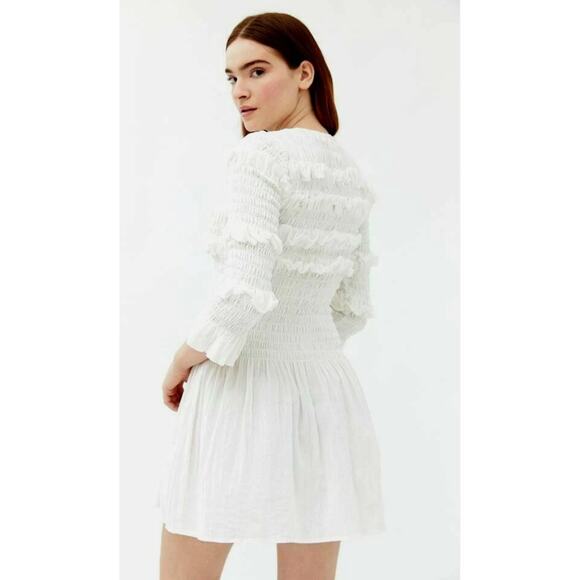 Women's Tach Clothing Crisp Cotton Mini Dress Cottage Core Parisian Quiet Luxury - Picture 2 of 6